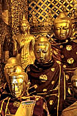 Yangon Myanmar. Shwedagon Pagoda (the Golden Stupa). Detail of the Prayer hall at each of the four cardinal points. 